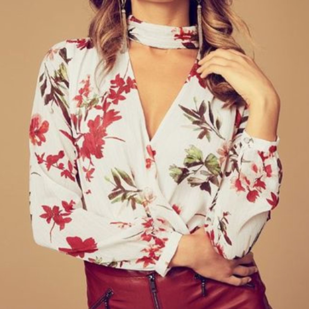 Camilla Chocker Neck Sheer Sleeve Bodysuit